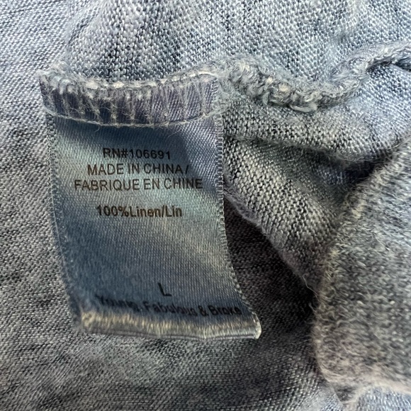 Young Fabulous & Broke heather blue linen long sleeve top - Picture 4 of 6